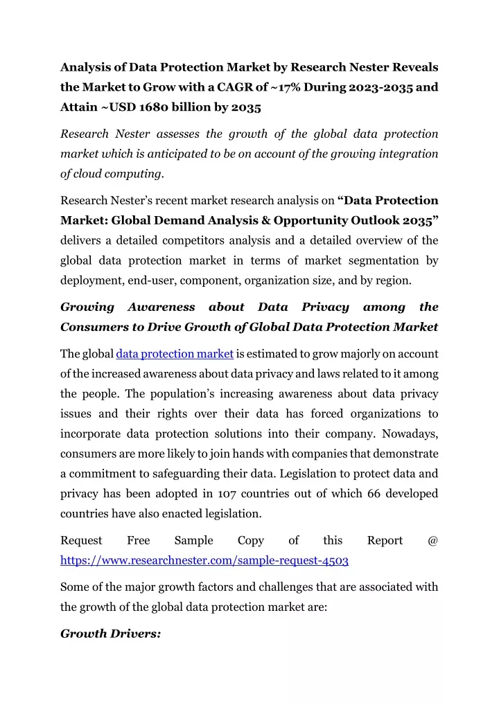 analysis of data protection market by research