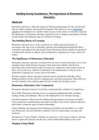 building strong foundations the importance
