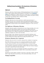 Building Strong Foundations The Importance of Elementary Education - slide 1