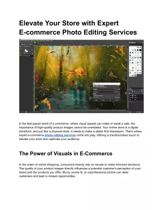 Elevate Your Store with Expert E-commerce Photo Editing Services