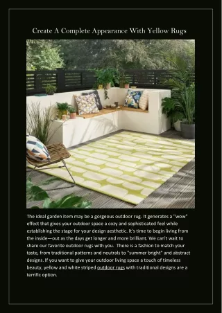 create a complete appearance with yellow rugs
