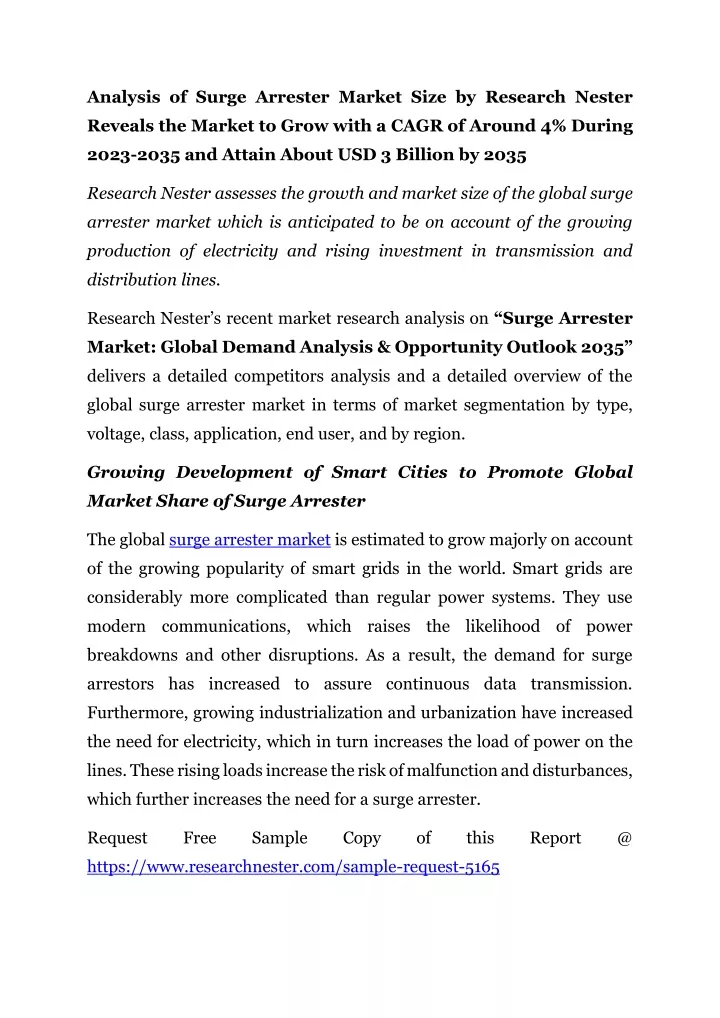 analysis of surge arrester market size