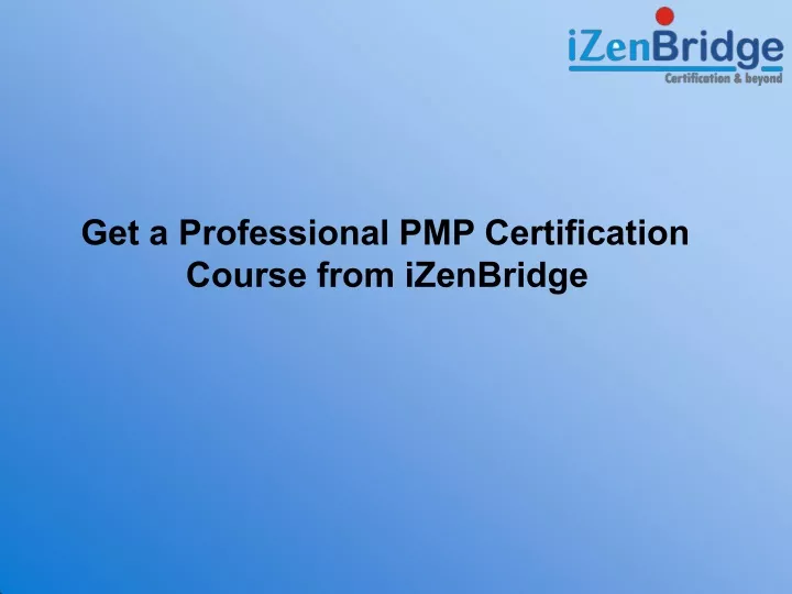 get a professional pmp certification course from