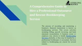 A Comprehensive Guide to Hire a Professional Outsource and Rescue Bookkeeping Service