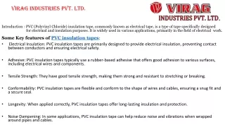 PVC Insulation Tape Manufacturers in India.