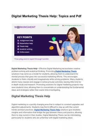 digital marketing thesis help topics and pdf