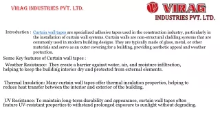 Curtain Wall Tape Manufacturers in India.