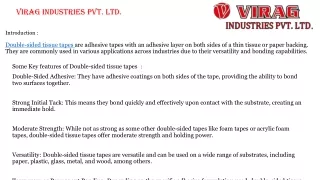 Tissue Tape Manufacturers, Double Sided Tissue Tape Manufacturers in India.