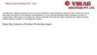 Surface Protection Tape Manufacturers, Suppliers in India.