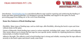 Book Binding Tape Manufacturers in India.