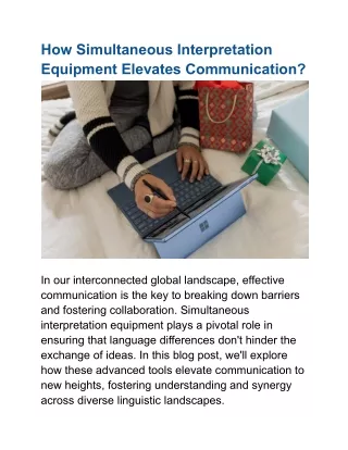 Impact of Simultaneous Interpretation Equipment on Elevated Communication