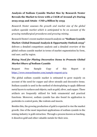 analysis of sodium cyanide market size