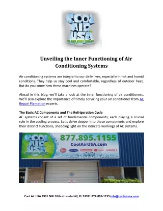Unveiling the Inner Functioning of Air Conditioning Systems