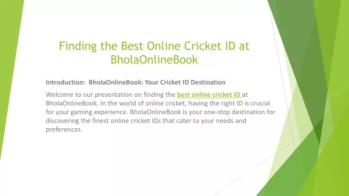 finding the best online cricket id at bholaonlinebook