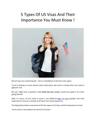 5 types of us visas and their importance you must