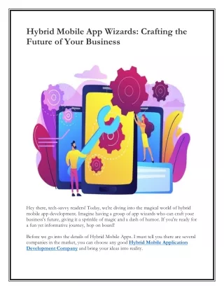 Hybrid Mobile App Wizards: Crafting the Future of Your Business