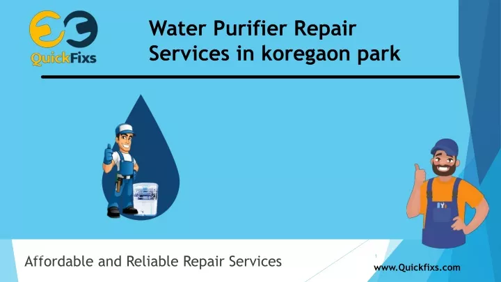 water purifier repair services in koregaon park