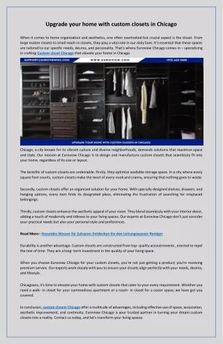 upgrade your home with custom closets in chicago