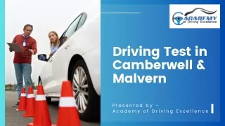 Driving Test in Camberwell & Malvern