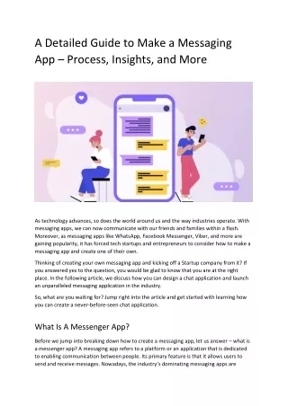 A Detailed Guide to Make A Messaging App – Process, Insights, And More