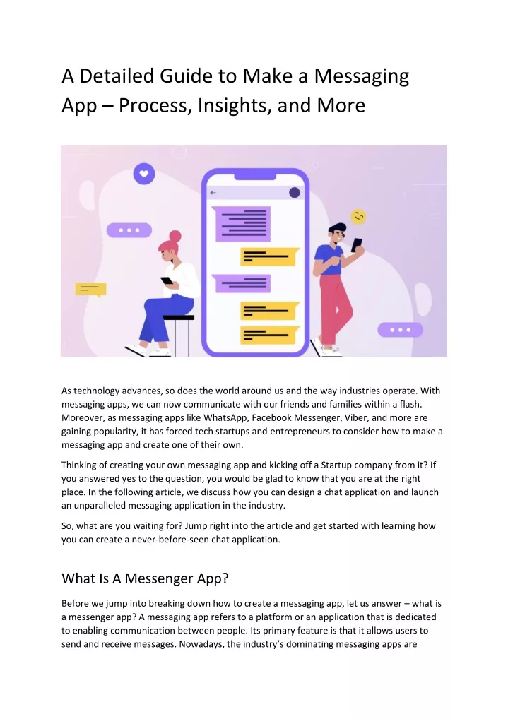 a detailed guide to make a messaging app process