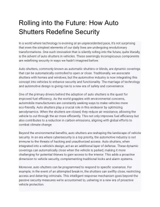 Rolling into the Future_ How Auto Shutters Redefine Security
