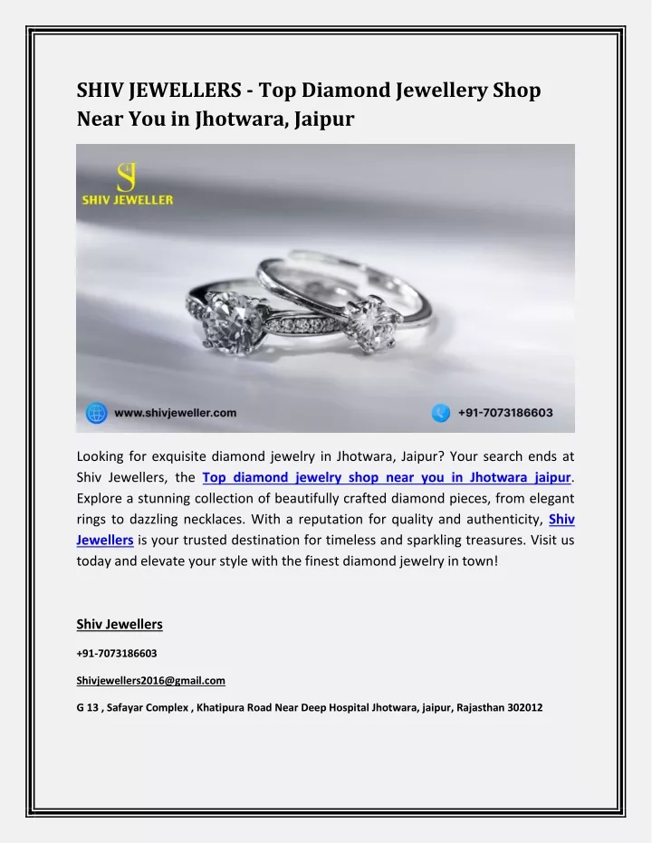 shiv jewellers top diamond jewellery shop near