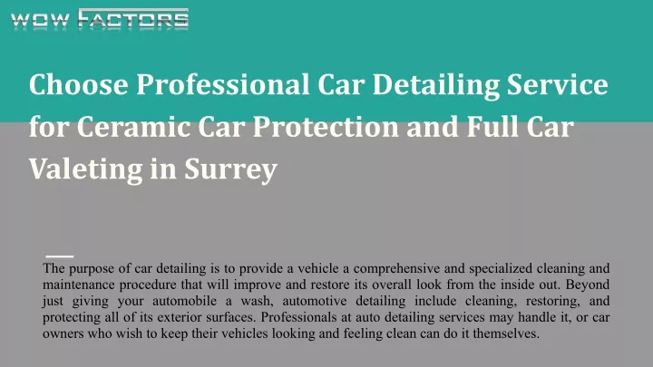 choose professional car detailing service