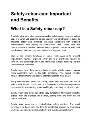 Safety-rebar-cap_ Important and Benefits