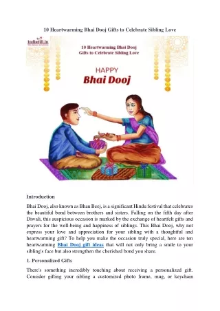 10 Heartwarming Bhai Dooj Gifts to Celebrate Sibling Love