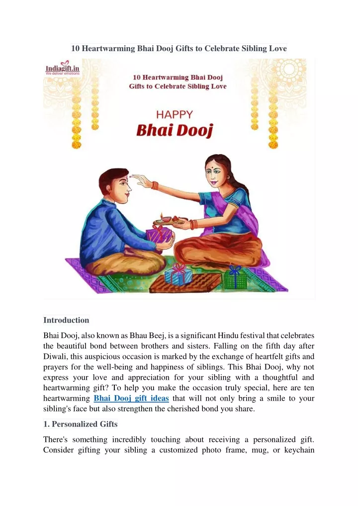 10 heartwarming bhai dooj gifts to celebrate