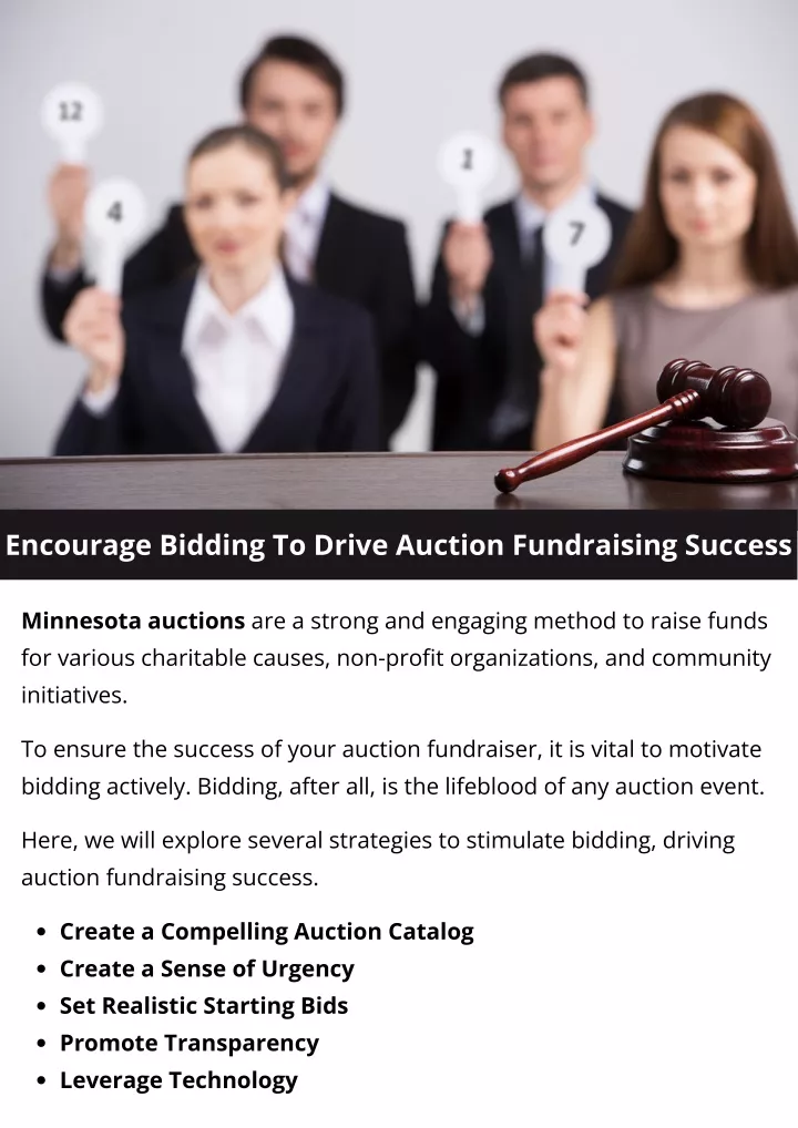 encourage bidding to drive auction fundraising