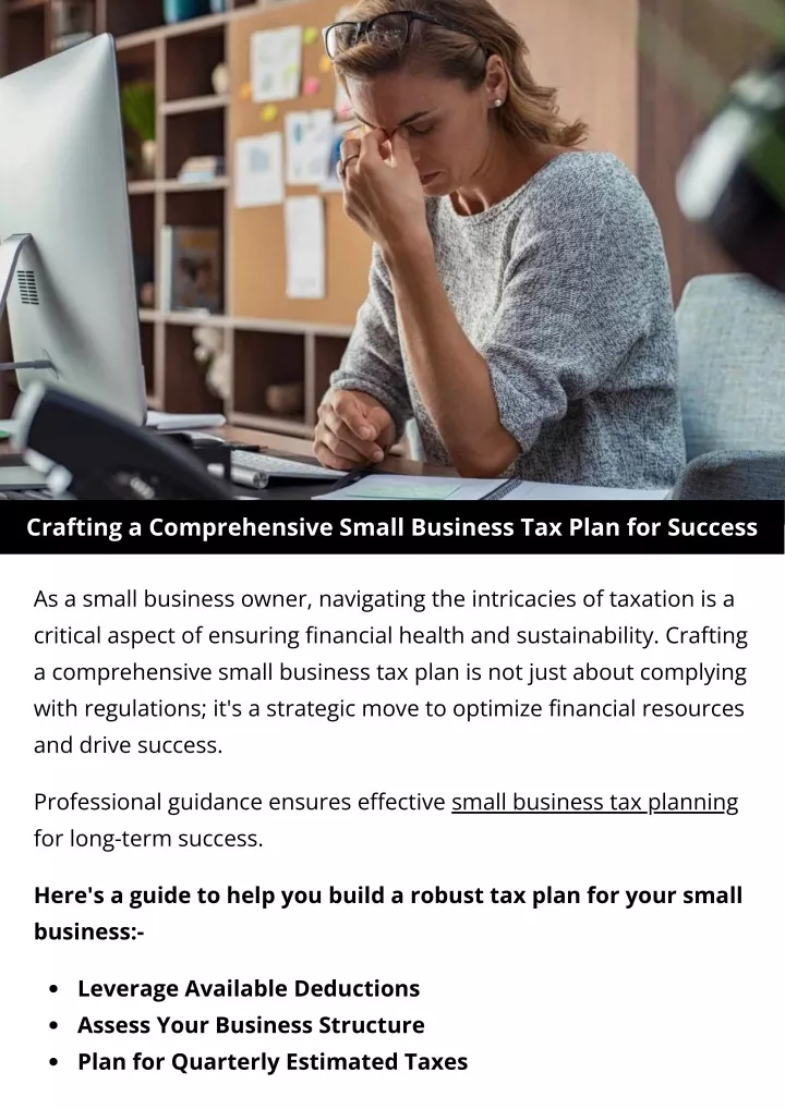 crafting a comprehensive small business tax plan