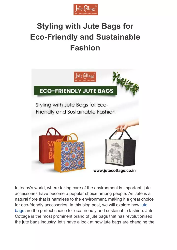 styling with jute bags for eco friendly