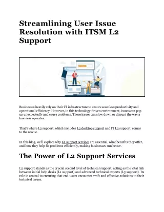 streamlining user issue resolution with itsm l2 support