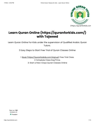 Online Quran Classes for kids - Learn Quran Online