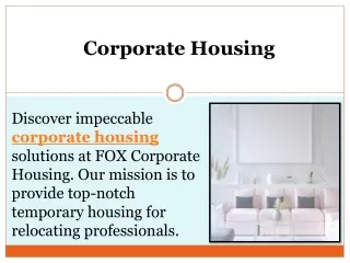 Corporate Housing