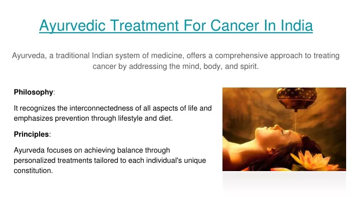 ayurvedic treatment for cancer in india