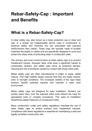 Rebar-Safety-Cap manufacturer and Supplier | Padmavati Engineering