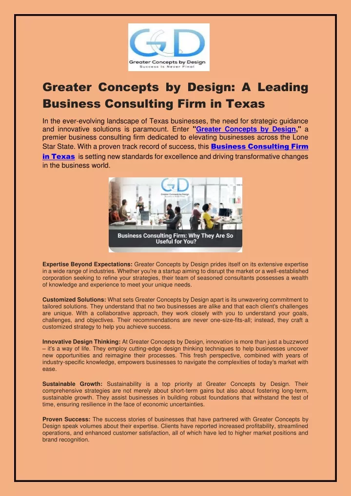 greater concepts by design a leading business