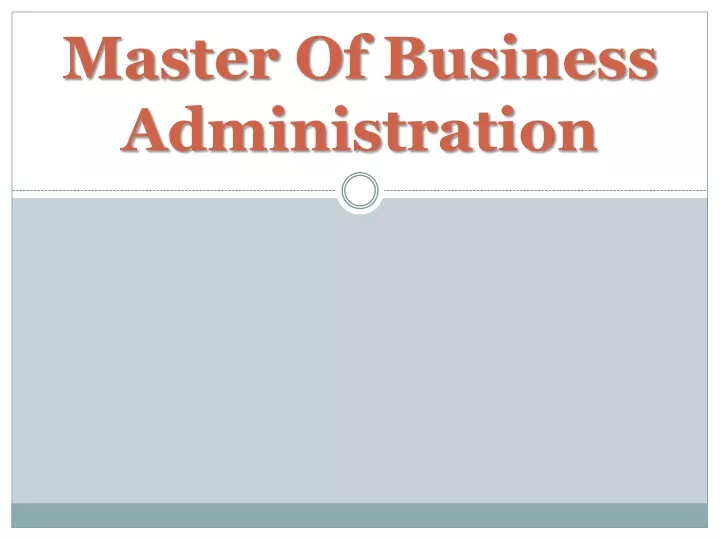 master of business administration