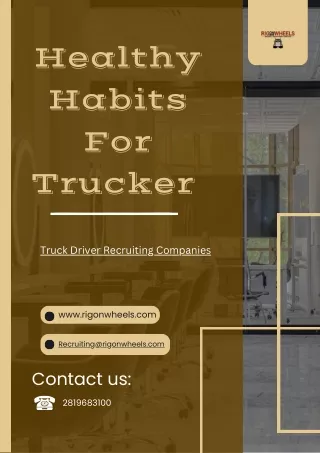 Recruiting Companies - Good Truck Driver Health Habits
