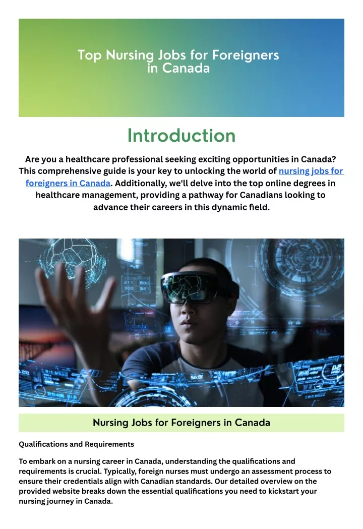 top nursing jobs for foreigners in canada