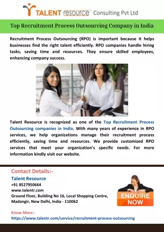 Top Recruitment Process Outsourcing Company in India
