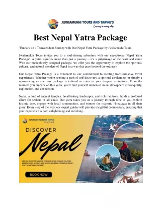 Best Nepal Yatra Package