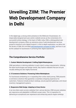 unveiling ziim the premier web development