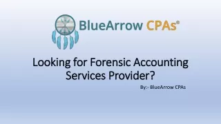Looking for Forensic Accounting Services Provider - BlueArrowCPAs