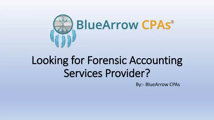 looking for forensic accounting services provider