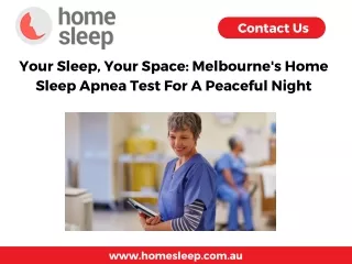 Your Sleep, Your Space Melbourne's Home Sleep Apnea Test For A Peaceful Night
