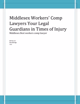 Middlesex Best workers comp lawyer